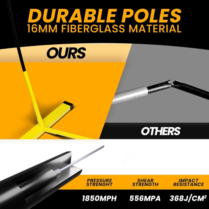APEX SPORTS Volleyball Net Training – 12' Wide, Portable Adjustable Height 7.4' to 8' – Includes Ground Stakes, Carry Bag – Indoor & Outdoor Use, Designed by Pro Athletes for Peak Performance - Image 4